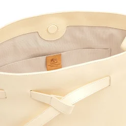 Elisa Women's bucket bag in leather color white