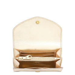 Esperia Women's wallet in metallic leather color metallic platinum