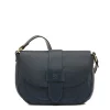 Fausta Medium Women's crossbody bag in leather color blue