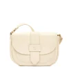 Fausta Medium Women's crossbody bag in leather color milk