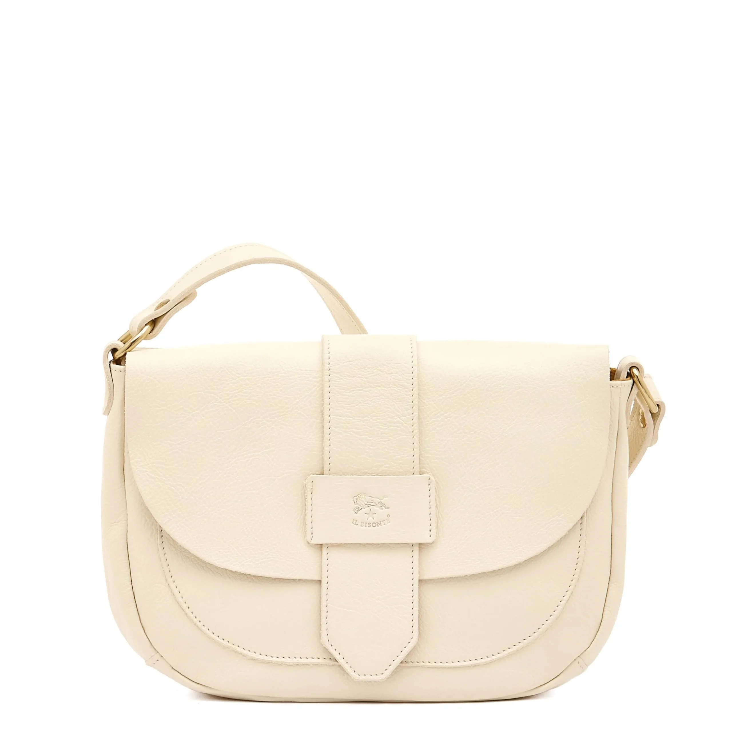 Fausta Medium Women's crossbody bag in leather color milk