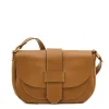 Fausta Medium Women's crossbody bag in leather color gianduia