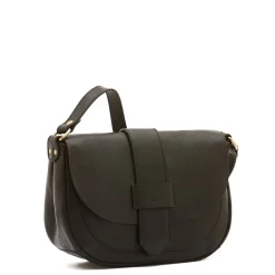 Fausta Medium Women's crossbody bag in leather color black