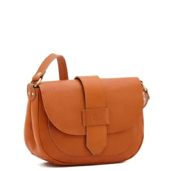 Fausta Medium Women's crossbody bag in leather color caramel