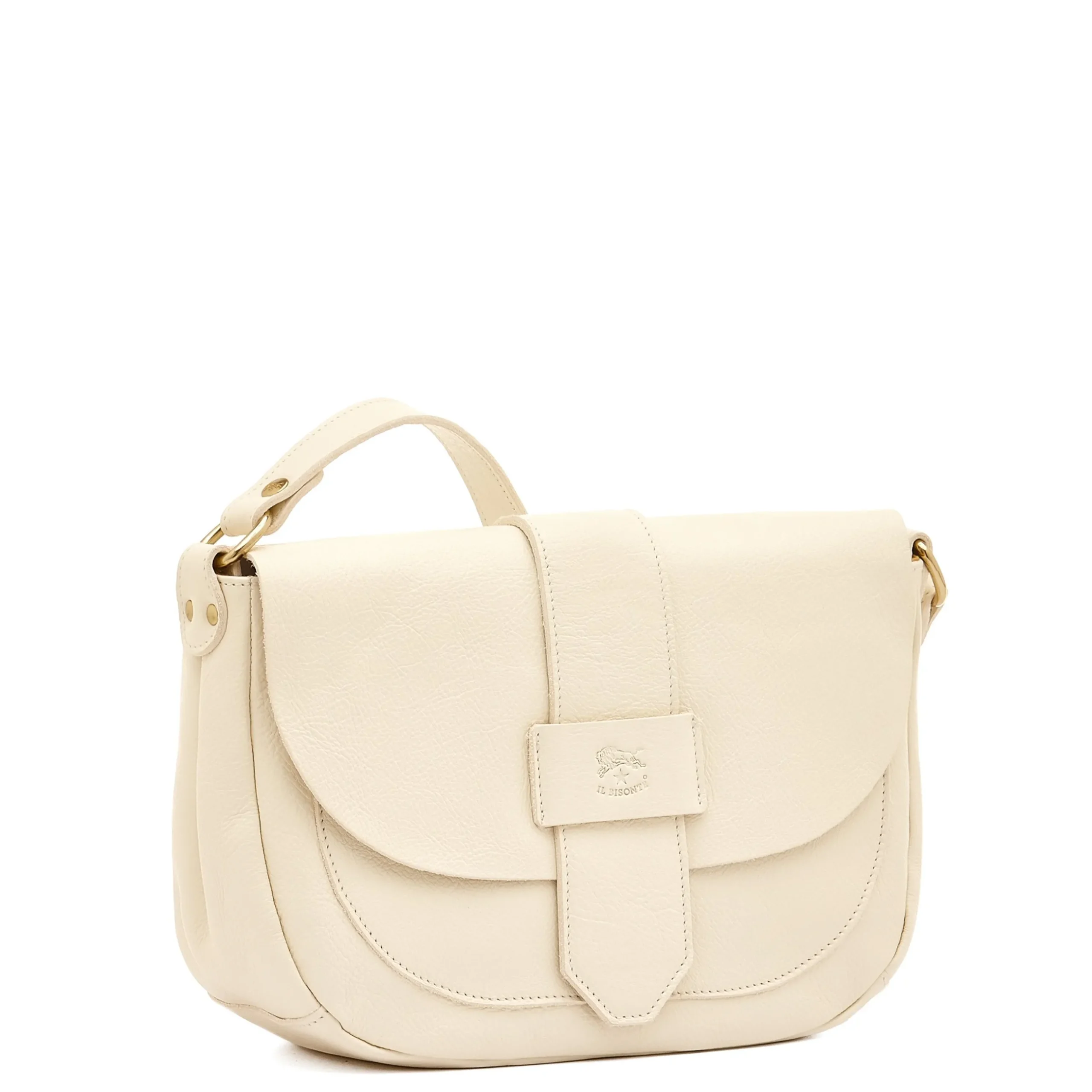 Fausta Medium Women's crossbody bag in leather color milk