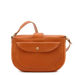 Fausta Medium Women's crossbody bag in leather color caramel