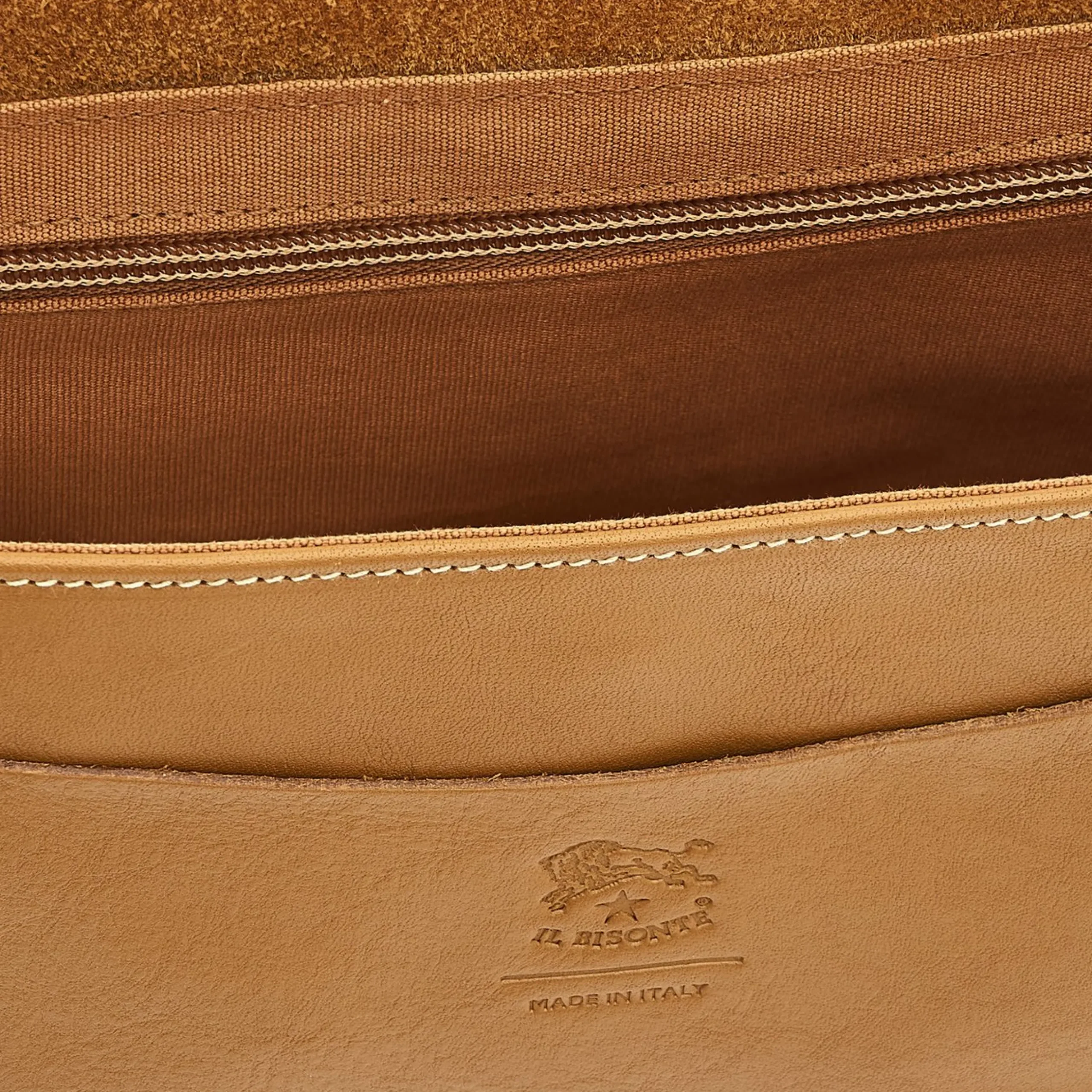 Fausta Medium Women's crossbody bag in leather color gianduia