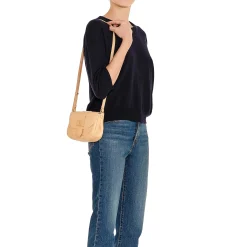 Fausta Small Women's crossbody bag in leather color natural