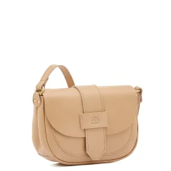 Fausta Small Women's crossbody bag in leather color caffelatte