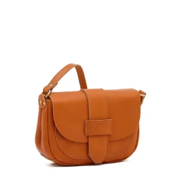 Fausta Small Women's crossbody bag in leather color caramel