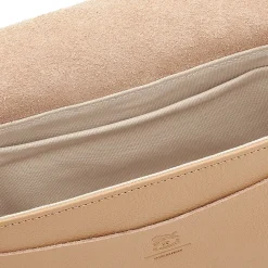 Fausta Small Women's crossbody bag in leather color caffelatte
