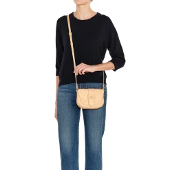 Fausta Small Women's crossbody bag in leather color natural