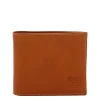 Feniglia Men's bi-fold wallet in leather color caramel