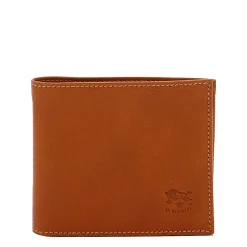 Feniglia Men's bi-fold wallet in leather color caramel