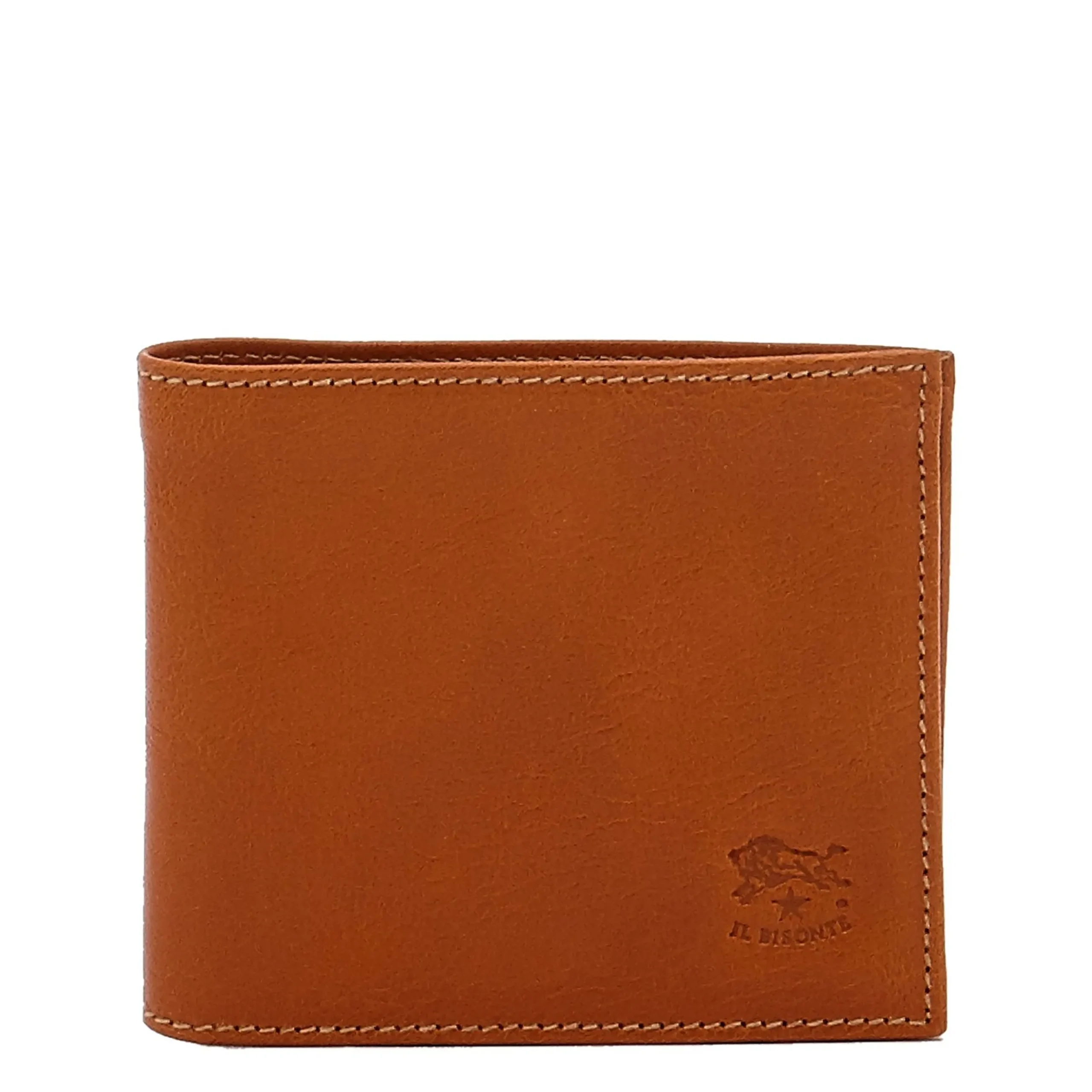 Feniglia Men's bi-fold wallet in leather color caramel
