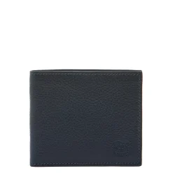 Feniglia Men's bi-fold wallet in leather color blue