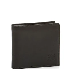 Feniglia Men's bi-fold wallet in leather color black