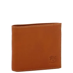 Feniglia Men's bi-fold wallet in leather color caramel