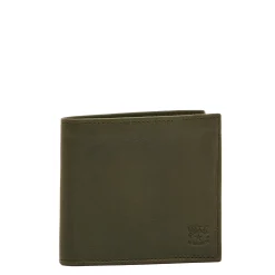 Feniglia Men's bi-fold wallet in vintage leather color forest