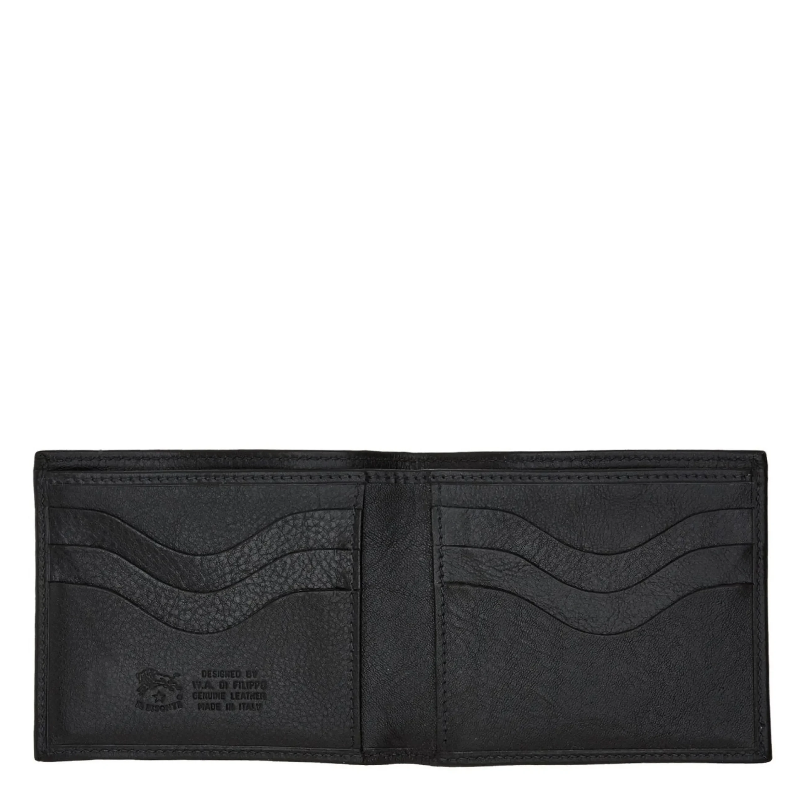 Feniglia Men's bi-fold wallet in leather color black