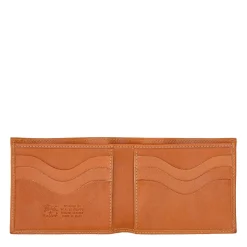 Feniglia Men's bi-fold wallet in leather color caramel