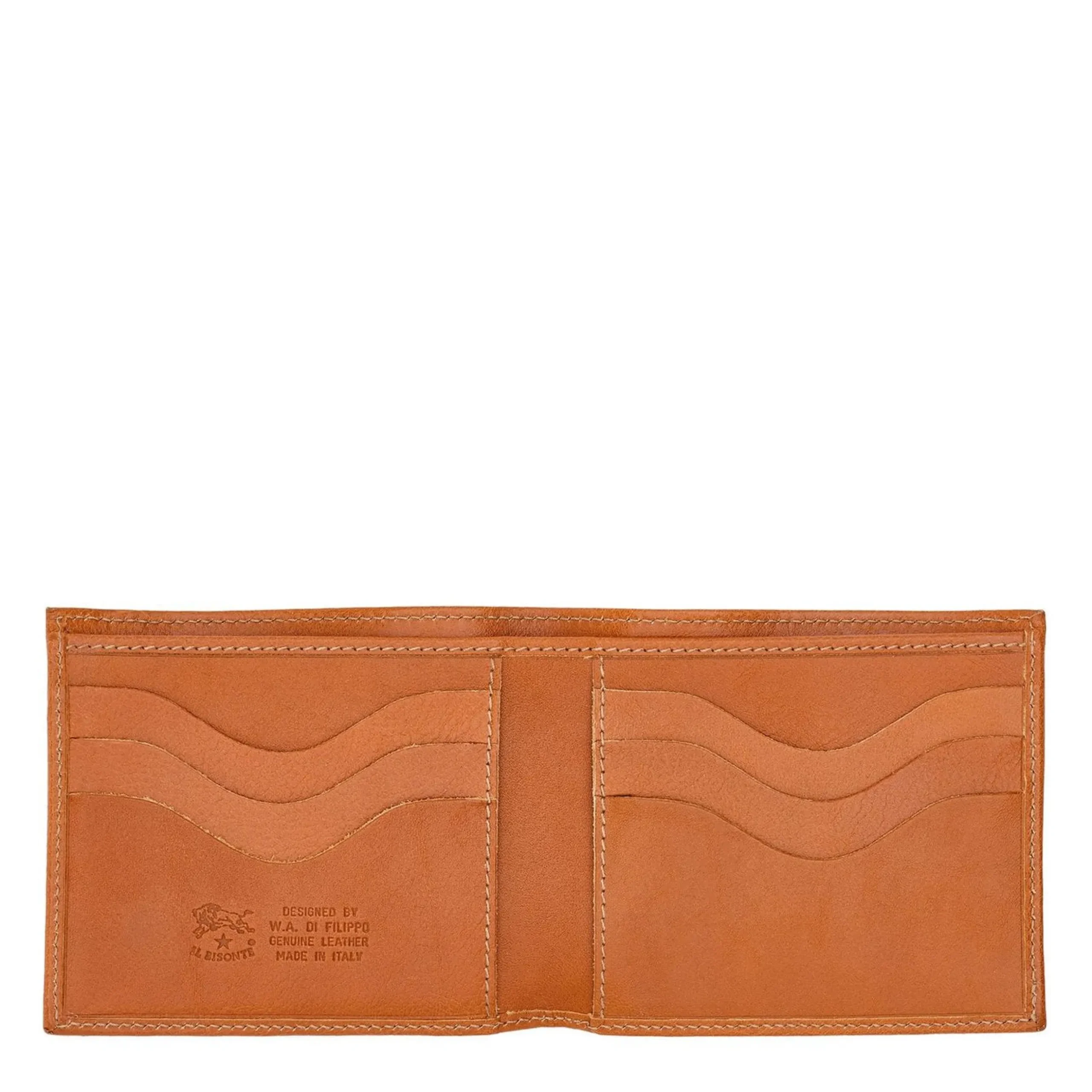 Feniglia Men's bi-fold wallet in leather color caramel
