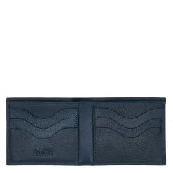Feniglia Men's bi-fold wallet in leather color blue