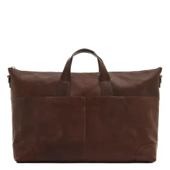 Galileo Men's travel bag in vintage leather color coffee