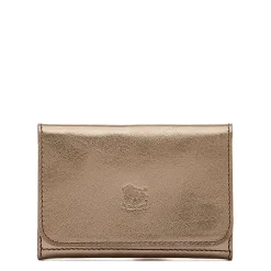 Galileo Men's card case in metallic leather color metallic bronze