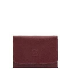 Galileo Men's card case in leather color black cherry