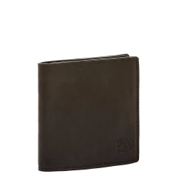Galileo Men's bi-fold wallet in vintage leather color black