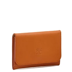 Galileo Men's card case in leather color caramel