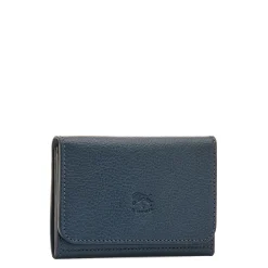Galileo Men's card case in leather color blue