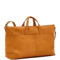 Galileo Men's travel bag in vintage leather color natural