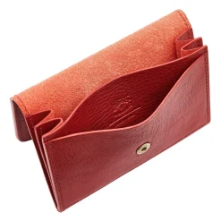 Galileo Men's card case in leather color red