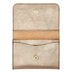 Galileo Men's card case in metallic leather color metallic bronze