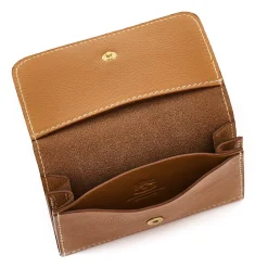 Galileo Men's card case in leather color gianduia