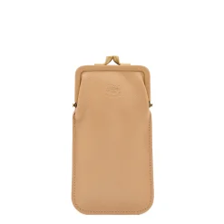 Glasses case in leather color caffelatte