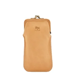 Glasses case in leather color natural