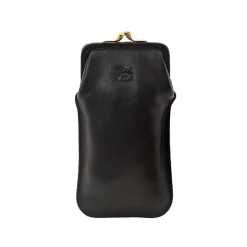 Glasses case in leather color black