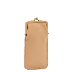 Glasses case in leather color caffelatte