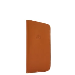 Glasses case in leather color caramel