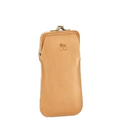 Glasses case in leather color natural
