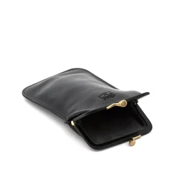 Glasses case in leather color black