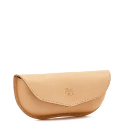 Glasses case in leather color natural