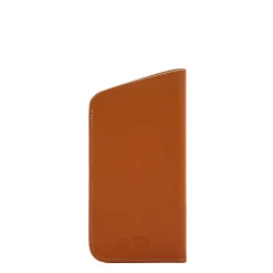Glasses case in leather color caramel