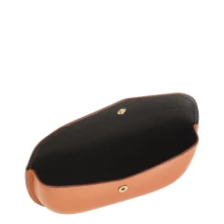 Glasses case in leather color caramel