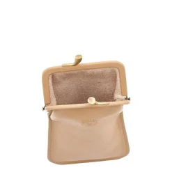 Glasses case in leather color caffelatte