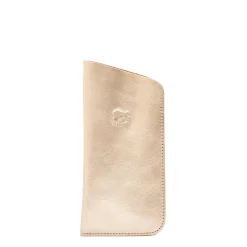 Glasses case in metallic leather color metallic platinum