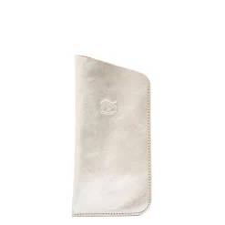 Glasses case in metallic leather color metallic silver